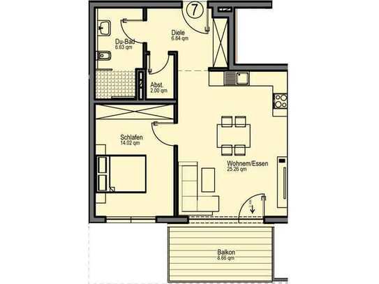 NEUBAU Schöne 2-Zimmer-Wohnung in Künzelsau (W7)