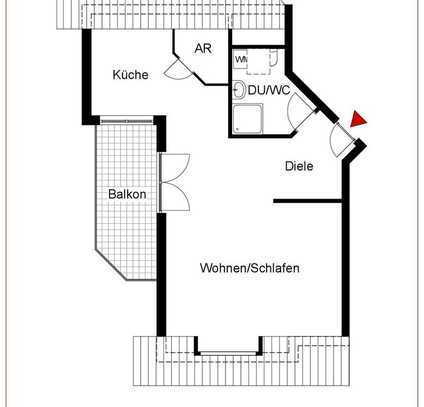 Charmante Dachgeschoss-Wohnung mit Balkon und Stellplatz