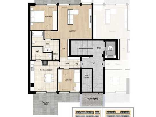 3-Zimmer-Neubauwohnung im EG mit Gartenanteil (WE 1)