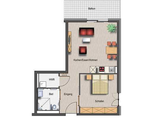 Geschmackvolle, vollständig renovierte 2-Zimmer-Wohnung mit Balkon und EBK in Singen (Hohentwiel)