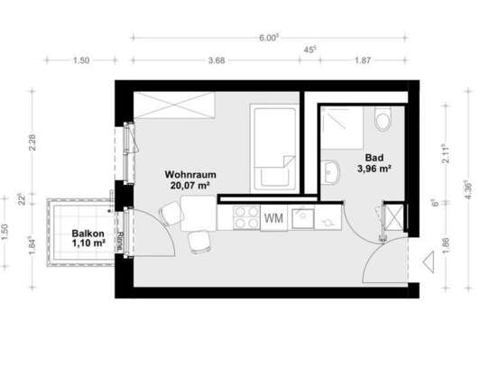 Erstbezug & ALL INCLUSIVE Neubau voll möblierte 1-Zimmer-Wohnung mit hochwertiger Ausstattung