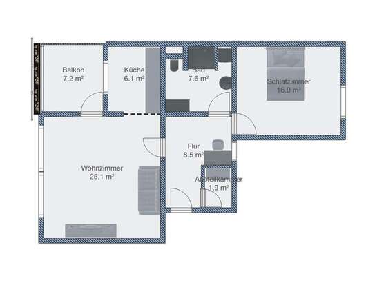 sanierte 2 Zimmer Wohnung in Ulm-Wiblingen