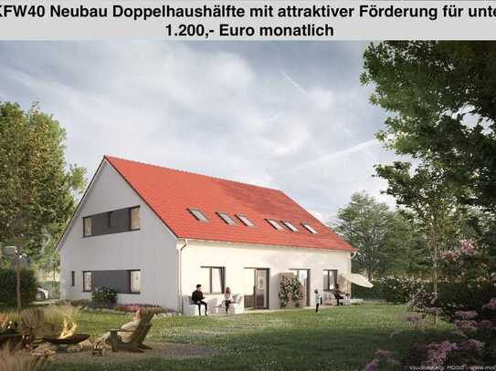 Ihr neues IMMOBILIEN QUARTIER: Neubau Doppelhaushälfte KfW40 & attraktiver Förderung in Feldrandlage