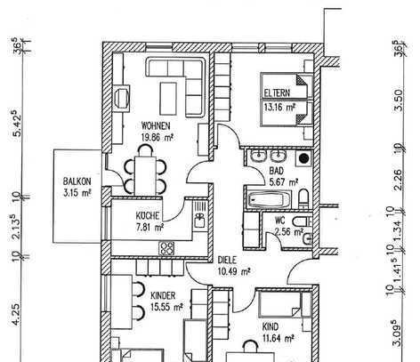 4 Zimmer Etagenwohnung zu vermieten