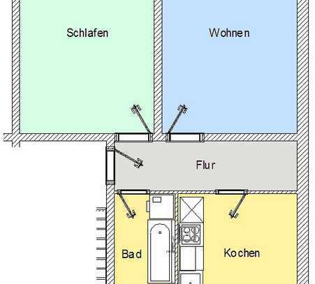 kleine kuschlige 2 Raumwohnung