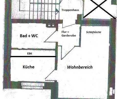 Schöne 1-Zimmer-Wohnung mit Einbauküche in Hildesheim - Ost