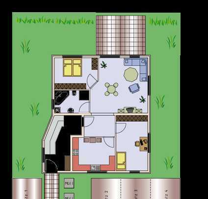 Schöne 3-Zimmer-Wohnung mit Balkon und Gemeinschaftsgarten