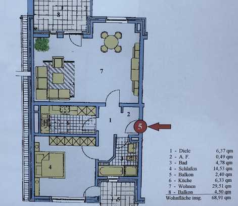 Exklusive 2-Raum-Wohnung mit 2 Balkonen in Bonn