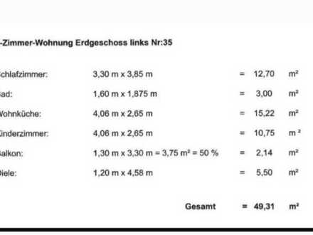 950 € - 49 m² - 2.0 Zi.