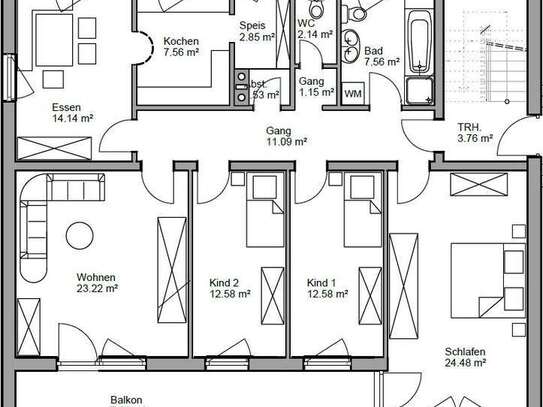 Frisch sanierte 5-Zimmer-Wohnung mit Balkon in Mainburg- Sandelzhausen