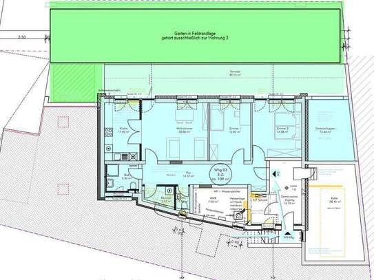 Vermiete frisch sanierte 3-Zimmer EG-Wohnung mit EBK und Terrasse/Garten in Ettlingen-Bruchhausen