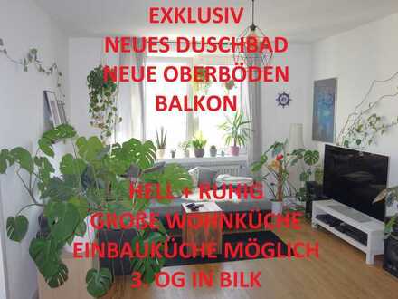 EXKLUSIV MODERN IN BILK MIT BALKON GROßE WOHNKÜCHE EINBAUKÜCHE MÖGL. NEUES DUSCHBAD 3. OG HELL+RUHIG