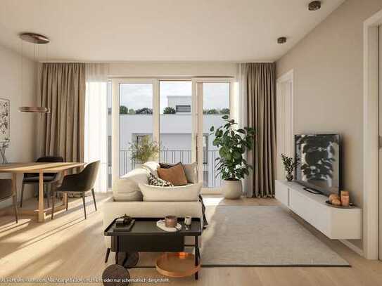 Leben wie in einer Suite! 2-Zi-Whg. mit großen Schiebefenstern im offenen Wohnbereich u. Duschbad