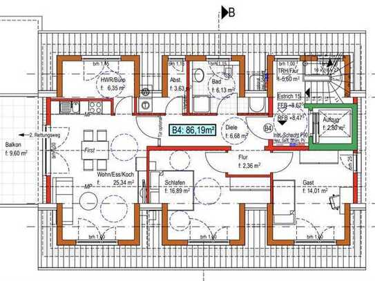 Stilvolle, neuwertige 3,5-Raum-DG-Wohnung mit Balkon und EBK in Ittlingen