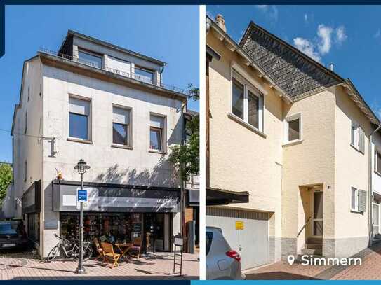 Doppelpack: Stolzes Wohn-/Geschäftshaus samt kompaktem Stadthaus mit Garage (käuferprovisionsfrei)