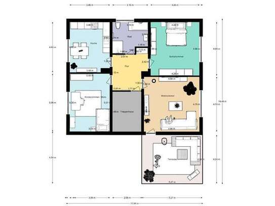 Moderne 3-Zimmer-Wohnung mit Terrasse, Garten und hochwertiger Ausstattung