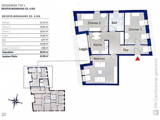 Geschmackvolle, neuwertige 3-Raum-Dachgeschosswohnung mit geh. Innenausstattung mit Balkon und EBK