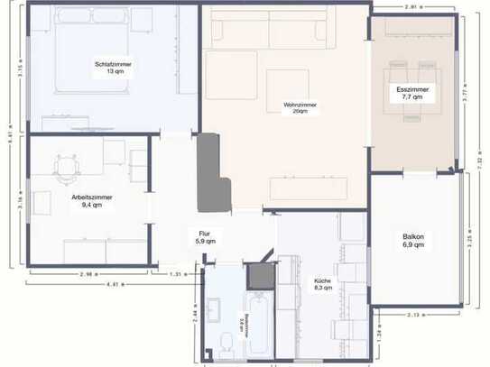 Freundliche 3,5-Zimmer-Wohnung mit Balkon und EBK in Oberhausen