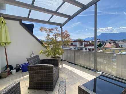 Exklusive Dachterrassenwohnung Nähe Salzburg mit traumhaftem Ausblick in die Berge