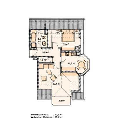 Attraktive 2-Zimmer-Dachgeschosswohnung in Bischofswerda mit Balkon und Stellplatz