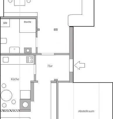 Erstbezug nach Sanierung: Stilvolle 2,5-Raum-DG-Wohnung in EISINGEN