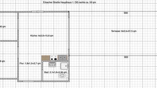 Modernisierte 2-Zimmer-Wohnung mit Dachterrasse im Herzen von Roßdorf