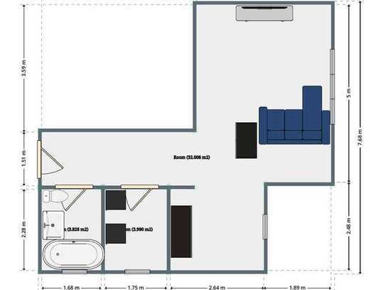 Exklusive 1,5-Zimmer-Souterrain-Wohnung in Zornheim