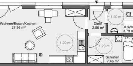 Stilvolle 2-Zimmer-Terrassenwohnung mit Einbauküche in München