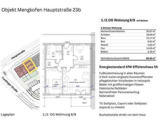 Exklusive Neubau 3-Zimmer-Wohnung in Mengkofen