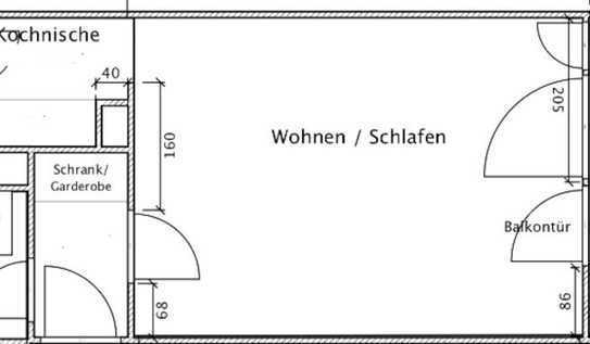 Gepflegte 1 ZKB Wohnung mit Balkon und Weitblick in Karlsruhe