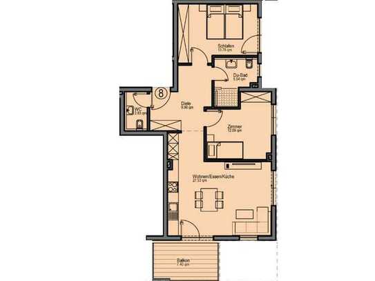 NEUBAU Schöne 3-Zimmer-Wohnung in Künzelsau (W8)