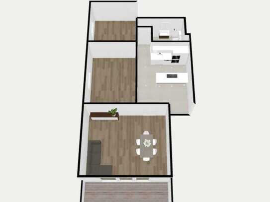 Exklusive 3-Zimmer-Hochparterre-Wohnung, geh. Innenausstattung mit Balkon und EBK