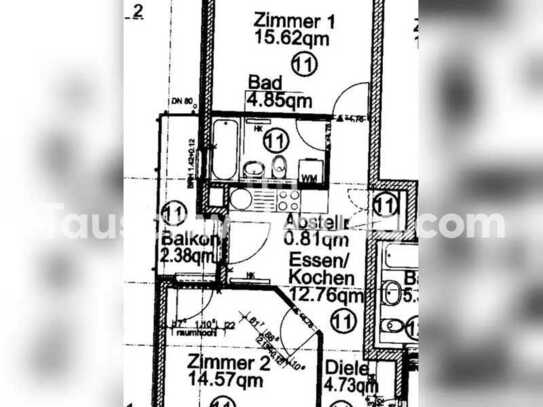 Tauschwohnung: Helle 2 Zimmer Wohnung Nähe Vauban