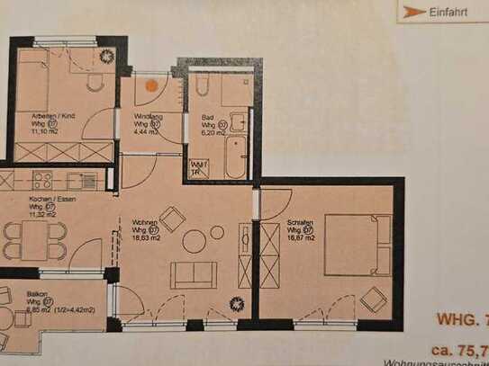 Charmante 3-Zimmerwohnung in Obermichelbach zu vermieten