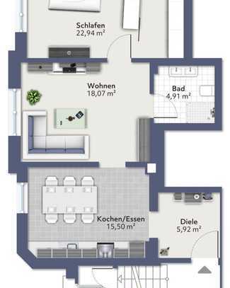 Kernsanierter Altbau in ruhiger Innenstadtlage mit sechs Wohnungen - EG links