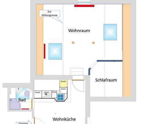 Möblierte 2,5-Zimmer-Einliegerwohnung, gehobene Innenausstattung in Herzogenaurach, renoviert 2022