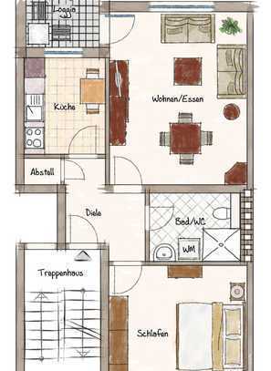 2-Zimmerwohnung mit Loggia in beliebter Wohngegend