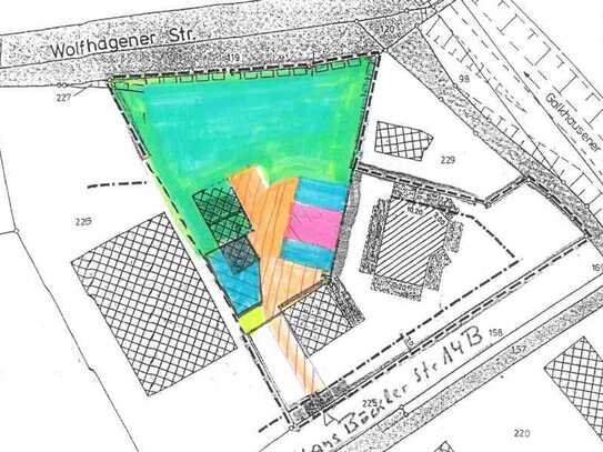 Zwei 42,40 m² Hallen mit 1.070 m² Freifläche