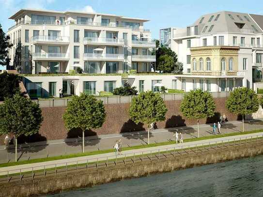 Direkt am Rhein! Luxuswohnung mit Einbauküche und Garten