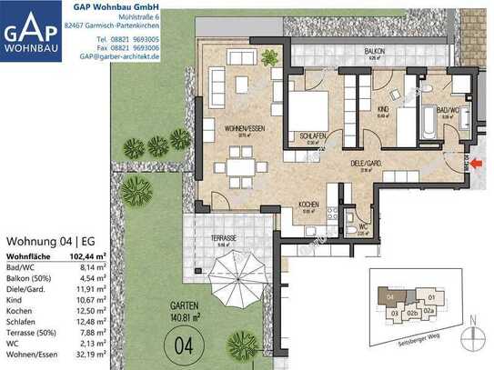 wunderschöne 3-Zi-Wohnung mit Garten und tollem Ausblick