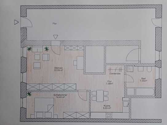 Exklusive 2-Raum-EG-Wohnung in Floß