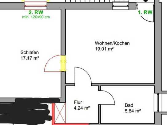 Erstbezug nach Sanierung in vollmöblierte 2-Zimmer-Souterrain-Wohnung an Einzelperson zu vermieten