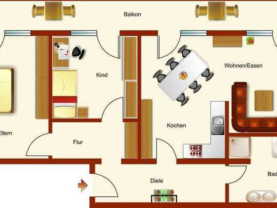 3-Zimmer-Wohnung in 77716 Haslach ab 1. Juni 2024 zu vermieten!
