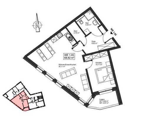 Wohnen im modernen Neubau - Whg. Nr. 1.05