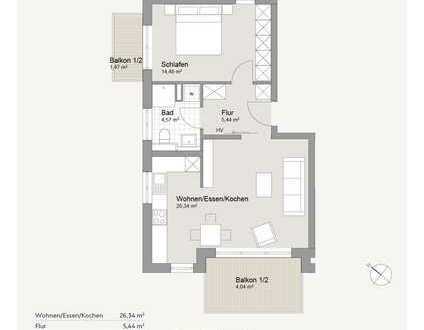 RESERVIERT: 2-Zimmer-Wohnung mit 2 sonnigen Balkonen in ansprechendem Neubau