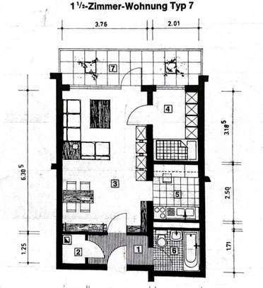 Geschmackvolle, gepflegte 1,5-Raum-Wohnung mit Balkon in Limburgerhof