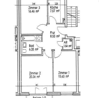 Geschmackvolle 3-Raum-Wohnung mit Südbalkon