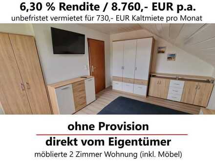 6,3 % Rendite - ohne Provision - komplett möblierte 2 Zimmer Wohnung mit EBK in Freudenstadt - Diet