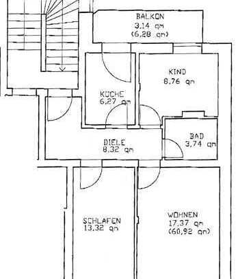 3,0-Zimmerwohnung mit Balkon!