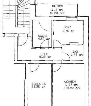 3,0-Zimmerwohnung mit Balkon!